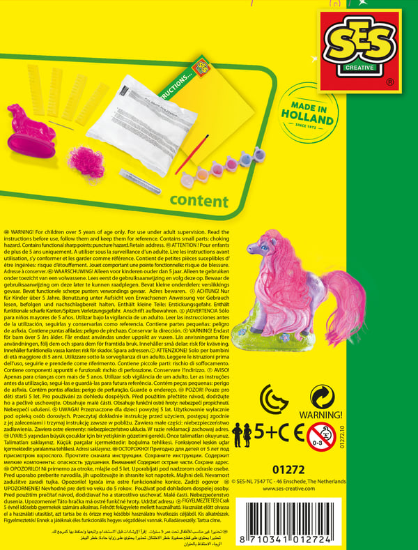 SES Creative Children's Glitter Hair Horses Casting and Painting Set