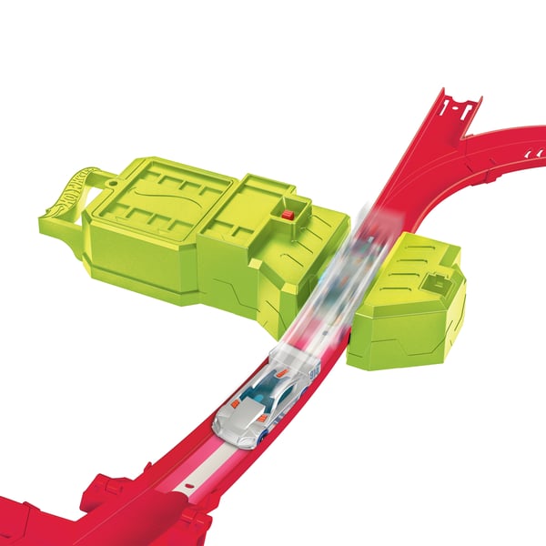 Hot Wheels Action Hot Wheels-banset, Neon Speeders Skyscraper Speed Circuit med 1 Hot Wheels-bil
