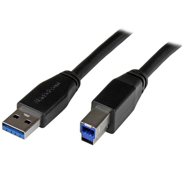 StarTech.com USB3SAB5M USB-kabel USB 3.2 Gen 1 (3.1 Gen 1) 5 m USB A USB B 5 Gbit/sek. Sort