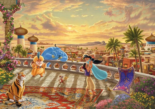 Thomas Kinkade Studios: Disney Dreams Collection - Jasmin danser i ørkensolskinnet (1000 brikker)