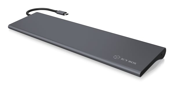 ICY BOX IB-DK2102-C Langallinen USB 3.2 Gen 1 (3.1 Gen 1) Type-C Antrasiitti, Musta