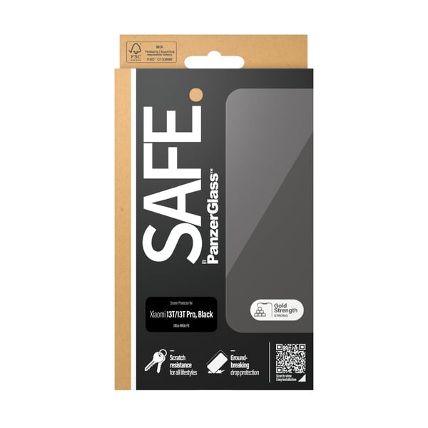 PanzerGlass SAFE. by ® Screen Protector Xiaomi 13T | 13T Pro | Ultra-Wide Fit Genomskinligt skärmskydd 1 styck