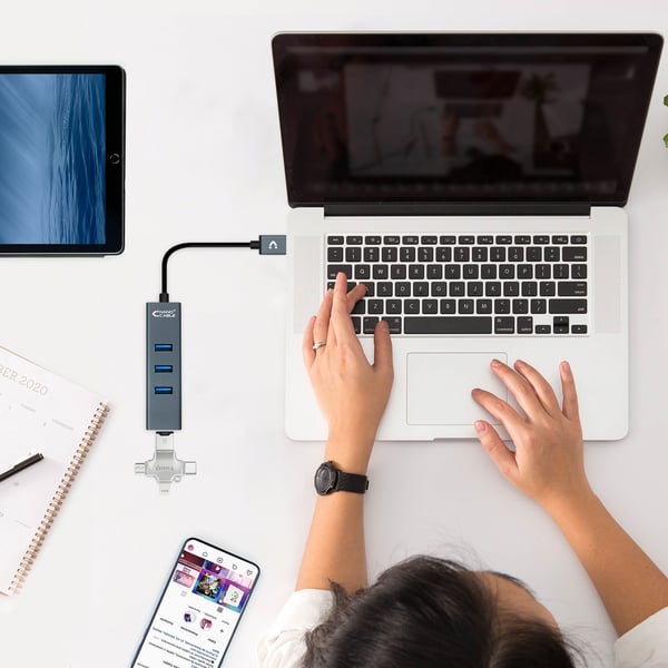 Nanocable 10.16.4402 gränssnittshubbar USB 3.2 Gen 1 (3.1 Gen 1) Type-A Grå