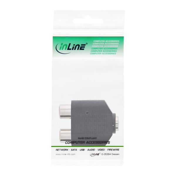 InLine 99346 kabel kønsskifter 3.5mm jack female 2xCinch Sort