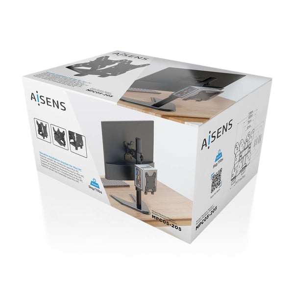 AISENS MPC05-205 CPU-hållare Monitorställmonterad CPU-hållare Svart