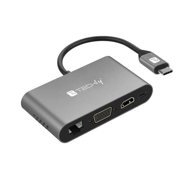 Techly IADAP USB31-DOCK3 liitäntäkortti/-sovitin HDMI, RJ-45, USB 3.2 Gen 1 (3.1 Gen 1), VGA