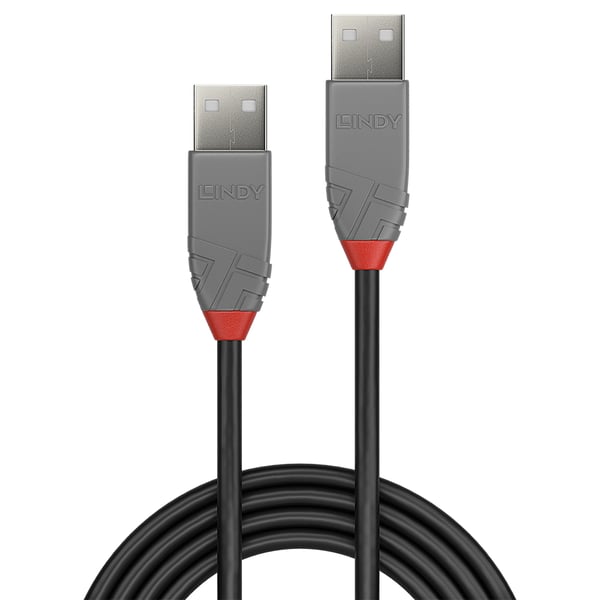 Lindy 36691 USB-kabel USB 2.0 0,5 m USB A 0,48 Gbit/sek. Sort, Grå