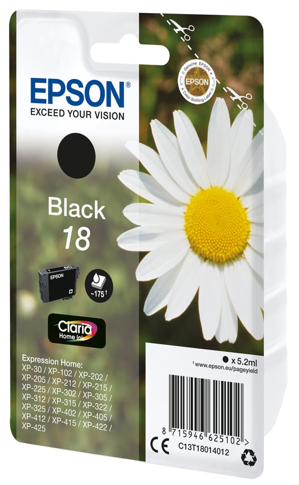Epson Daisy 18 Päivänkakkara Claria Home, yksittäispakkaus, musta muste