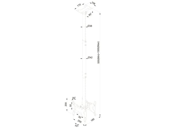 Multibrackets 4740 fäste för skyltningsskärm 81,3 cm (32") Svart