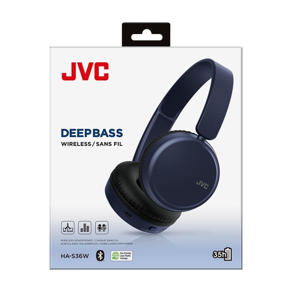 JVC HA-S36W Kuulokkeet Langaton Pääpanta Puhelut/Musiikki Bluetooth Sininen