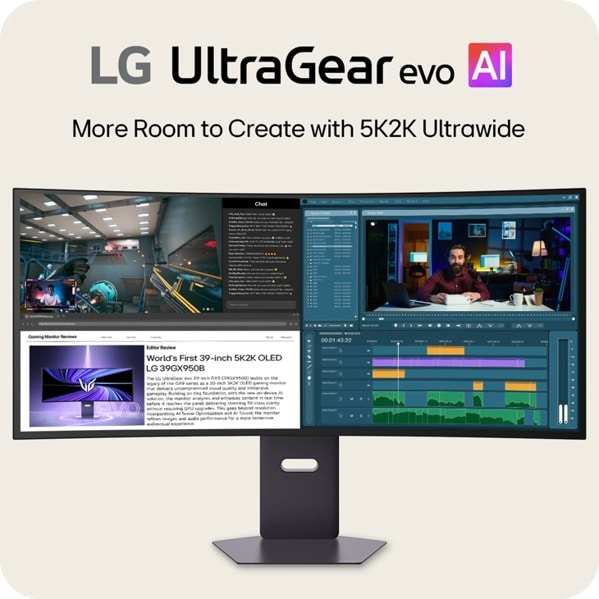 LG 39GX950B-B computerskærm 99,1 cm (39") 5120 x 2160 pixel 5K Ultra HD OLED Sort