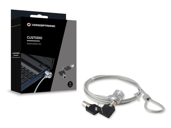 Conceptronic CNBSLOCK15 kabellås Silver 1,5 m