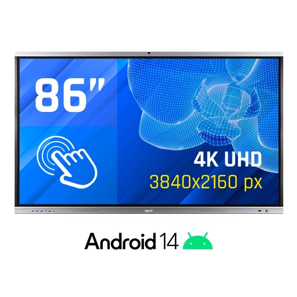 iggual Orchid 86" Webcam Interaktivt fladpanel 2,18 m (86") LED Wi-Fi 400 cd/m² 4K Ultra HD Sort Berøringsskærm Indbygget processer Android