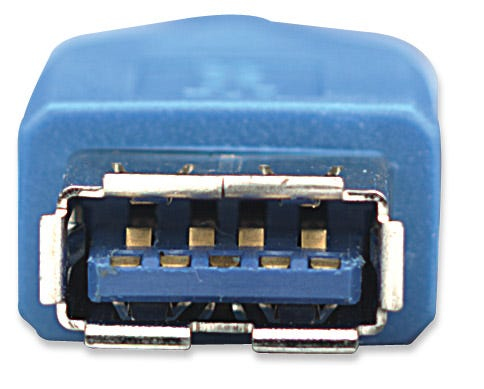 Manhattan 322447 USB-kabel USB 3.2 Gen 1 (3.1 Gen 1) 3 m USB A 5 Gbit/sek. Blå