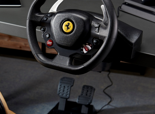 Thrustmaster T80 Ferrari 488 GTB Edition Svart USB Ratt + Pedaler Digital PC, PlayStation 4, PlayStation 5