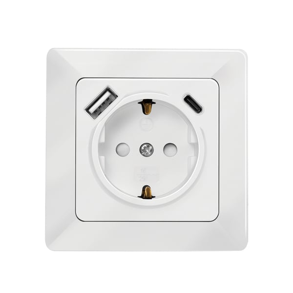 LogiLink PA0253 stikkontakt CEE 7/3 + USB Hvid
