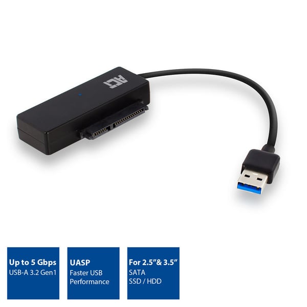 ACT AC1515 kabel kønsskifter 2.5/3.5" SATA USB A Sort