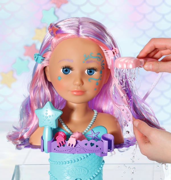 BABY born Sister Styling Mermaid Head Badedukke Flerfarvet