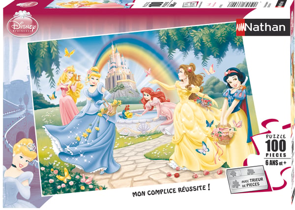 Nathan 86708 Disney - Puzzle (100 piezas), diseño del jardín de las princesas