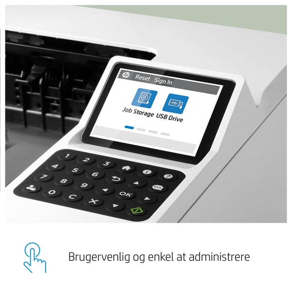 HP LaserJet Enterprise M406dn, Sort og hvid, Printer til Virksomhed, Print, Kompakt størrelse; Stærk sikkerhed; Tosidet print; Energibesparende; USB-print fra printerens forside