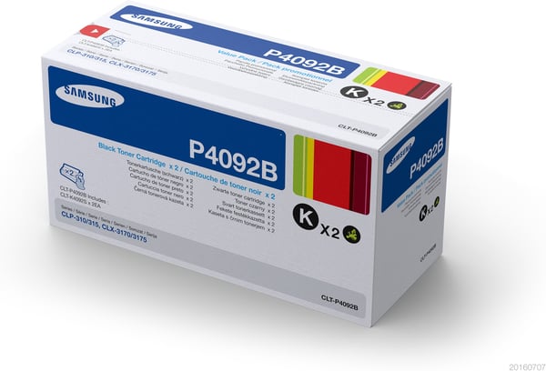 Samsung CLT-P4092B, kaksoispakkaus, musta värikasetti