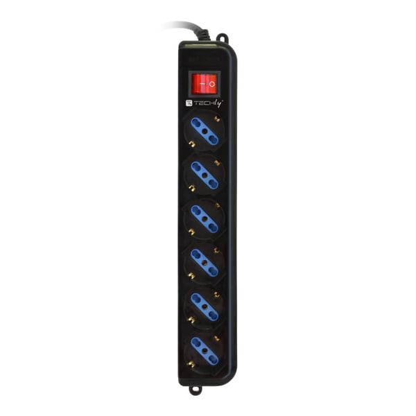 Techly IUPS-PCP-6V stikdåse 1,5 m 6 AC stikkontakt(er) Sort