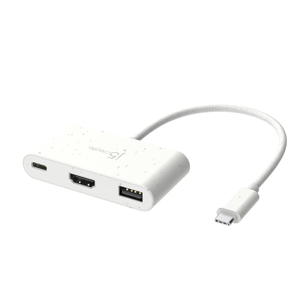 j5create JCA379EW-N Miljövänlig USB-C® till HDMI™ och USB™ typ-A med strömförsörjning