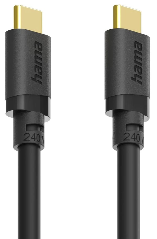Hama 00202008 USB-kabel USB 3.2 Gen 1 (3.1 Gen 1) 0,75 m USB C 5 Gbit/sek. 240 W Sort