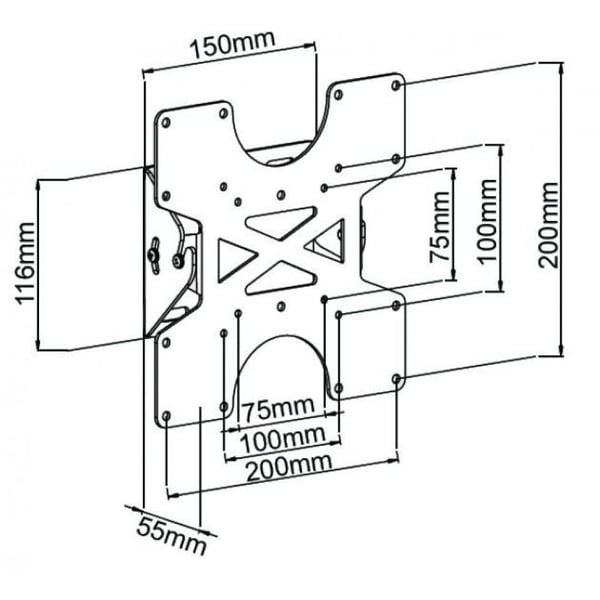 Techly ICA-LCD 113-BK tv-beslag 94 cm (37") Sort