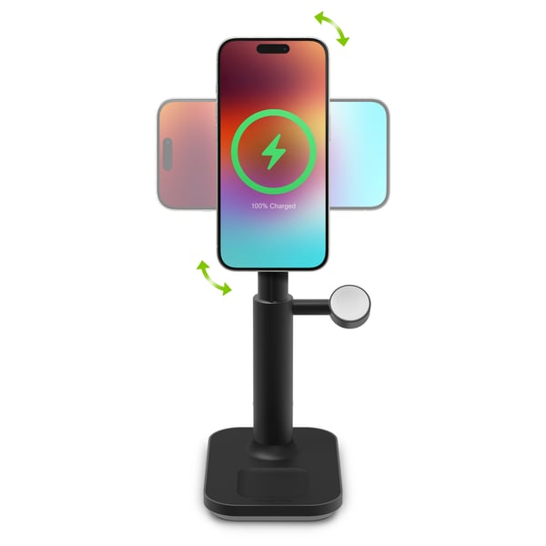 mophie 401311461 oplader til mobil enhed Smartphone, SmartWatch, Hovedtelefoner, Headset Sort USB Trådløs opladning Hurtig opladning Indendørs