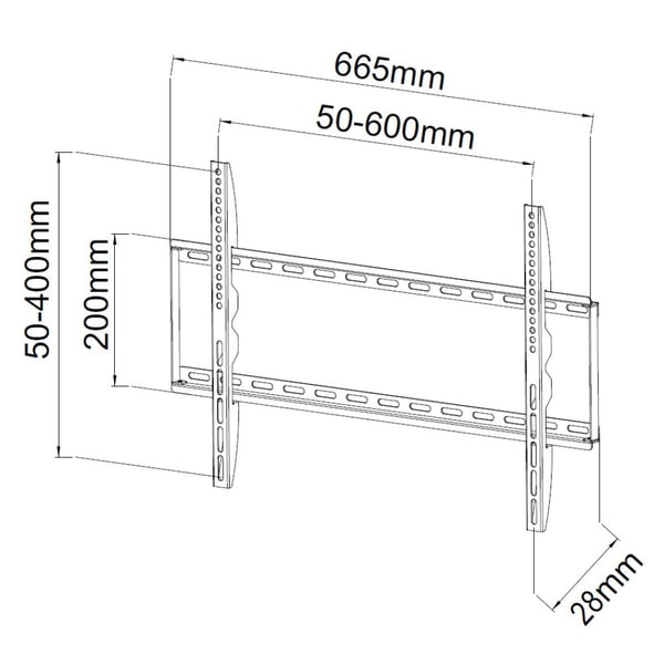 Techly ICA-PLB 162L tv-beslag 165,1 cm (65") Sort