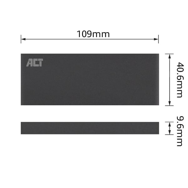 ACT AC1600 Hölje för lagringsenheter SSD-inkapsling Svart M.2
