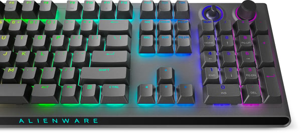 Alienware Tri-Mode AW920K tangentbord Spela USB + RF Wireless + Bluetooth Grå