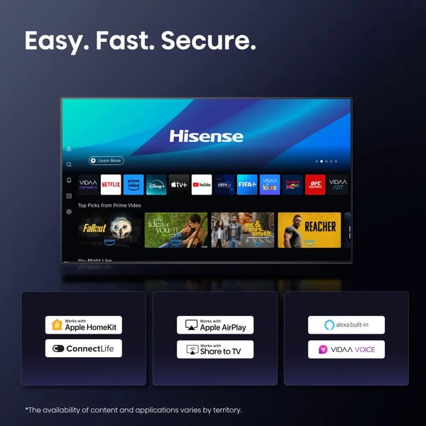 Hisense 43E77Q 109,2 cm (43") 4K Ultra HD Smart TV Wi-Fi Sort
