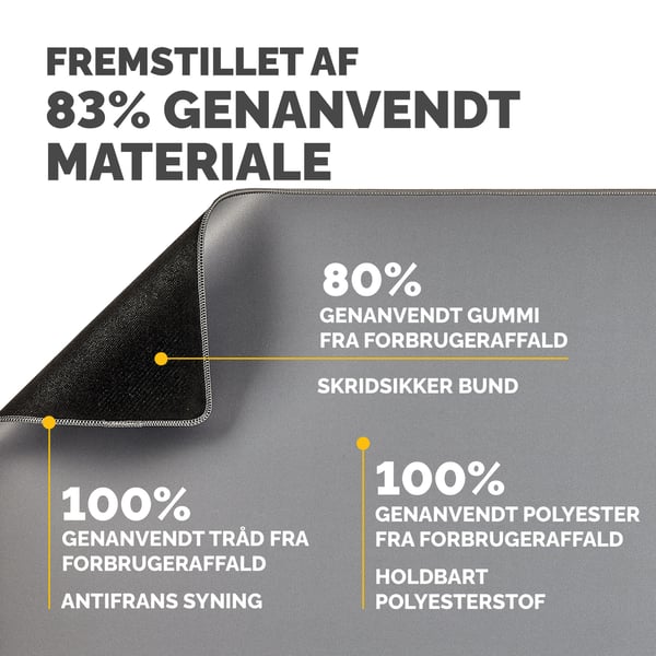 Fellowes Breyta skriveunderlag Stof, Polyester, Gummi Grå
