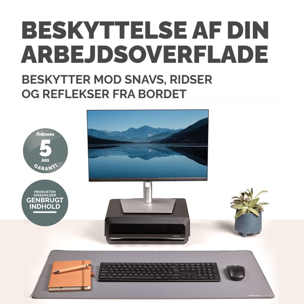 Fellowes Breyta skriveunderlag Stof, Polyester, Gummi Grå
