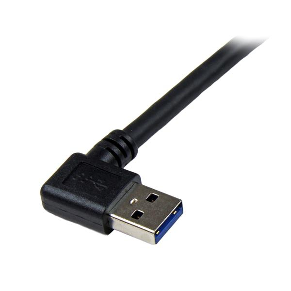 StarTech.com 1 m USB 3.0 SuperSpeed-kabel A til B højre vinkel - Sort - USB3.0-tilslutningskabel