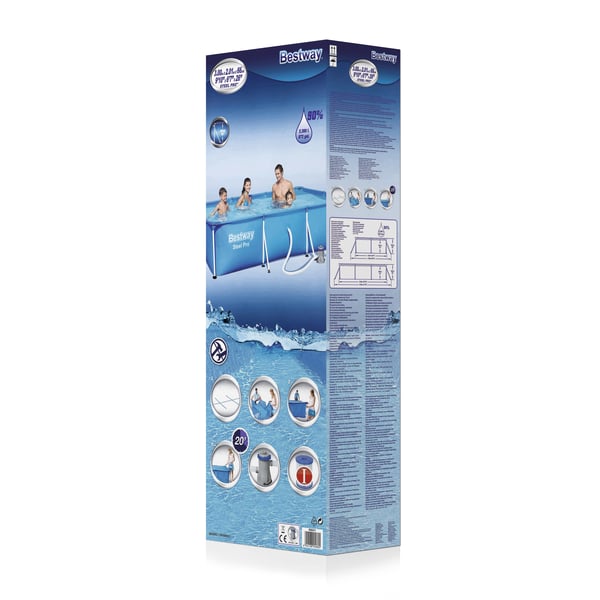 Bestway Steel Pro 56411 maanpäällinen uima-allas Kehikollinen uima-allas Suorakulmainen 3300 L Sininen