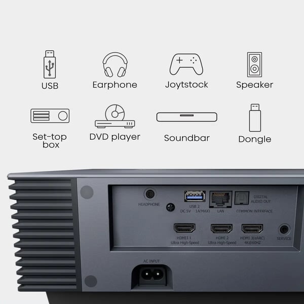 Hisense PX3-PRO Ultra short throw-projektor 2700 ANSI-lumen DLP UHD 4K (3840x2160) Svart, Mörkgrå