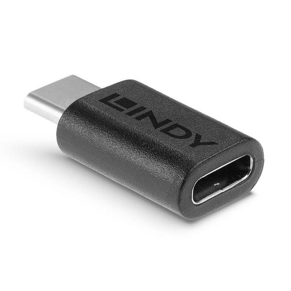 Lindy 41893 kabelomvandlare (hane/hona) USB 3.2 Type C Svart