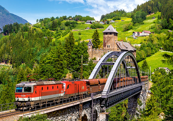 Castorland Train on the bridge 500 pcs Pussel 500 styck Fordon