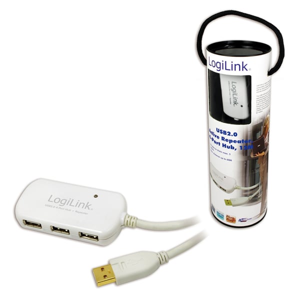 LogiLink UA0108 interface hub 480 Mbit/s Hvid