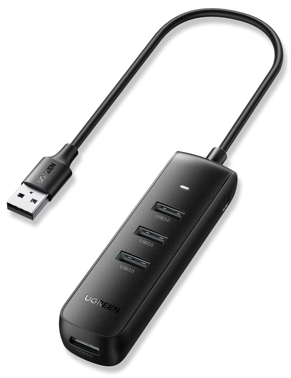 Ugreen 10915 gränssnittshubbar USB 3.2 Gen 1 (3.1 Gen 1) Type-A 5000 Mbit/s Svart