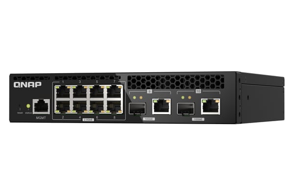 QNAP QSW-M2108R-2C verkkokytkin Hallittu L2 2.5G Ethernet (100/1000/2500) Power over Ethernet -tuki Musta