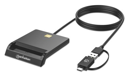 Manhattan 102759 älykortin lukijalaite USB USB A-tyyppi Musta