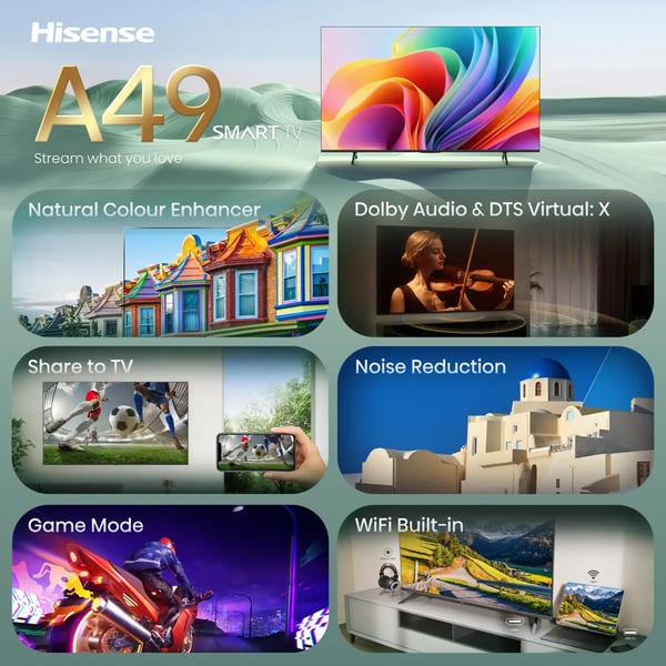 Hisense 32A49S 81,3 cm (32") HD Smart-TV Wi-Fi Svart