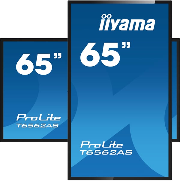 iiyama T6562AS-B1 skilte display Kiosk design 163,8 cm (64.5") LED 500 cd/m² 4K Ultra HD Sort Berøringsskærm Indbygget processer Android 8.0 24/7
