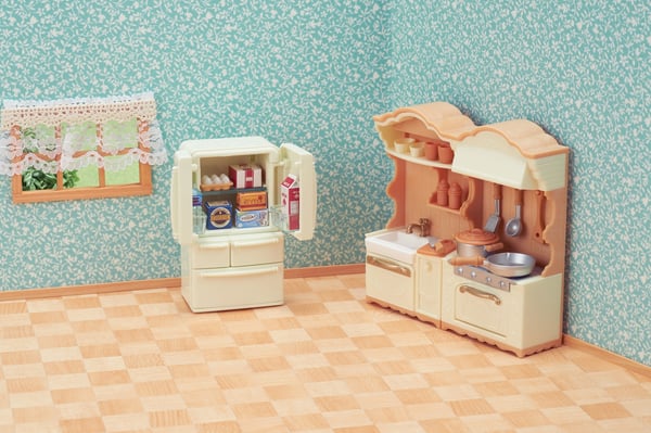 Sylvanian Families Landhus køkken med køleskab