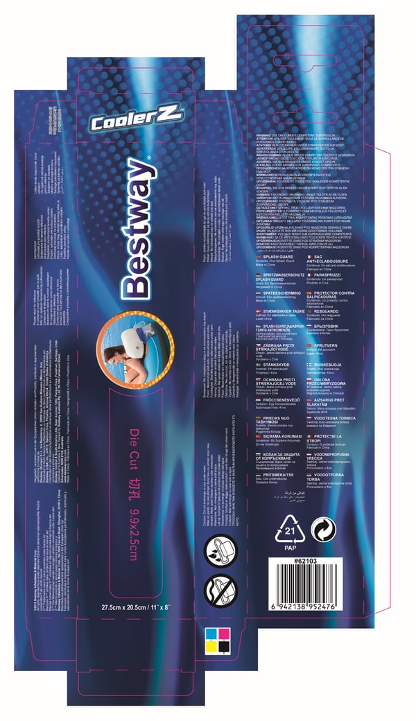 Bestway 62103 midjeväska Blå, Transparent