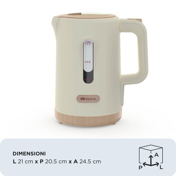 Ariete Wasserkocher ARI-2846-BG elkedel 1,7 L 2200 W Beige